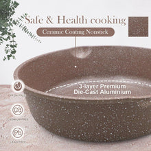 Keramik Kochgeschirr-Set 7-teilig, Pfanne 28cm, Crepe-Pfanne