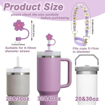 Alluring Stanlley Cup Zubehör Set mit Griffband, Strohhalm