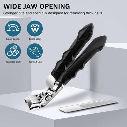Outfany Nail Clipper Pro mit breiter Kieferöffnung aus Edelstahl