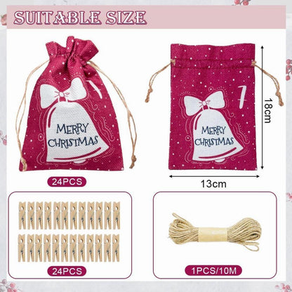 24er Weihnachts Adventskalender Set zum Selbstbefüllen