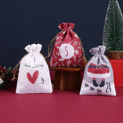 24 Adventskalender zum Befüllen Weihnachts-Säckchen Kinder DIY 18x13 cm