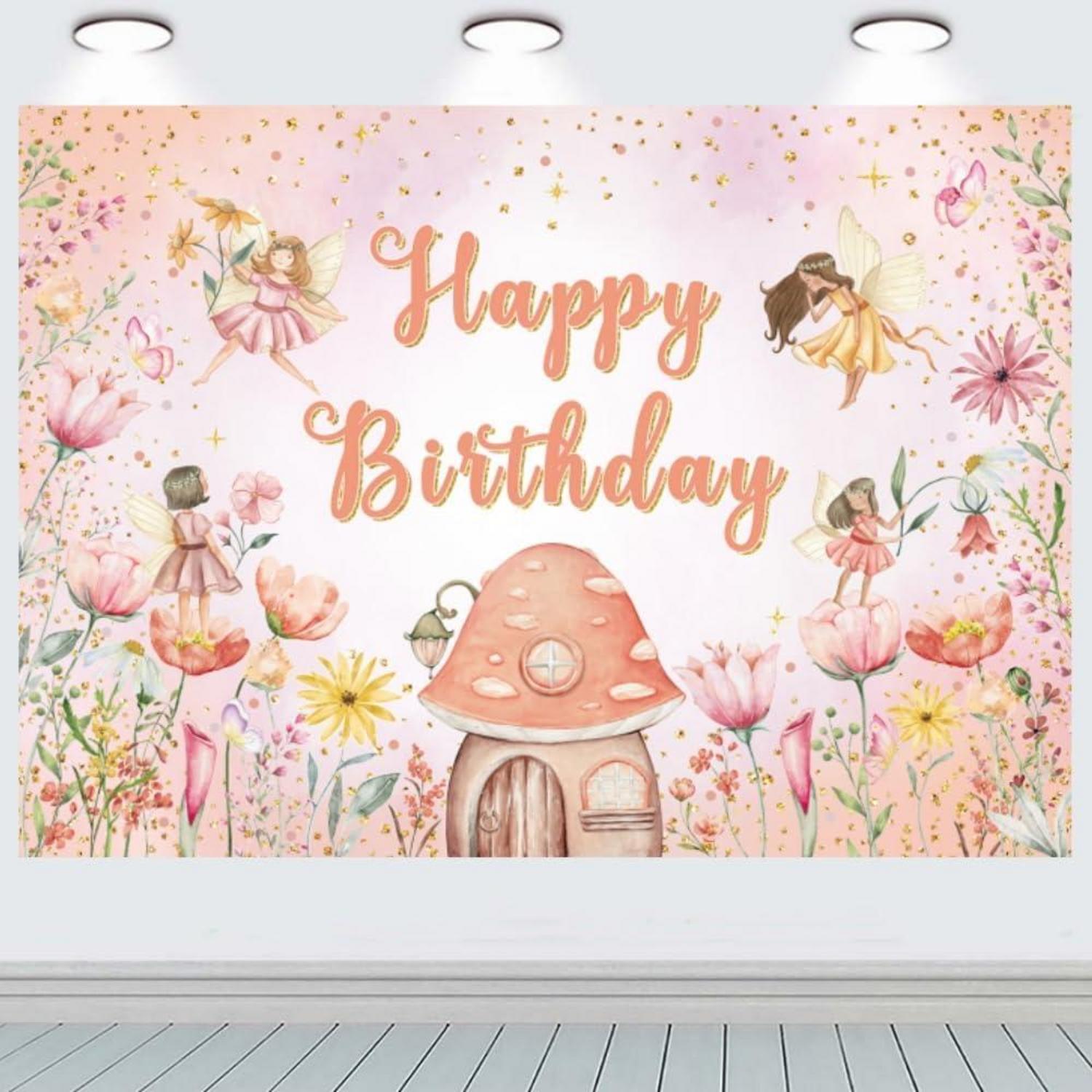Fairy Happy Birthday Fotografie Hintergrund Märchen Thema 240x180cm