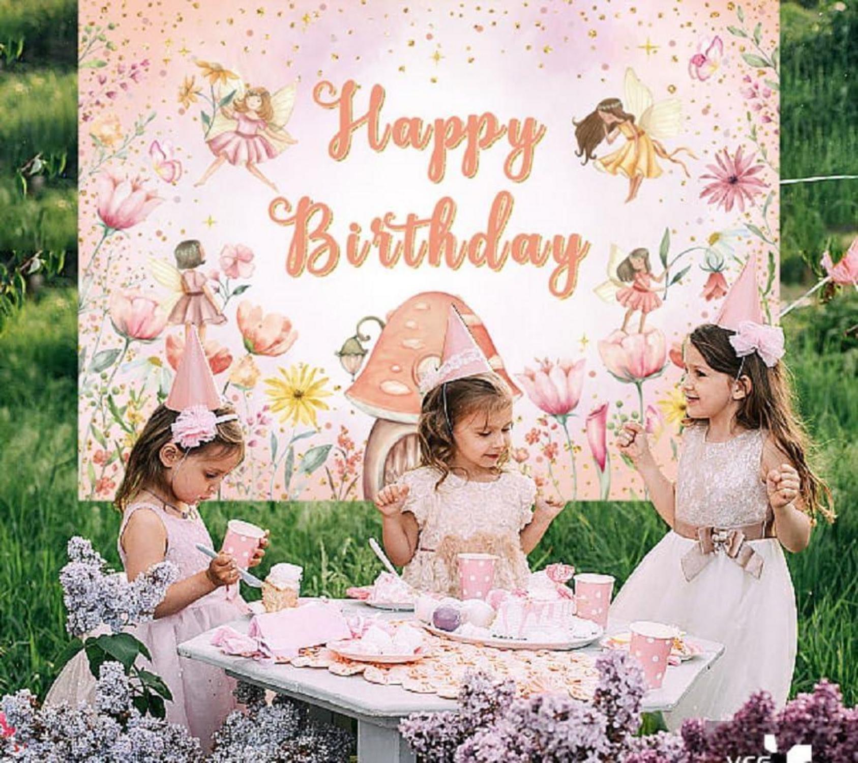 Fairy Happy Birthday Fotografie Hintergrund Märchen Thema 240x180cm