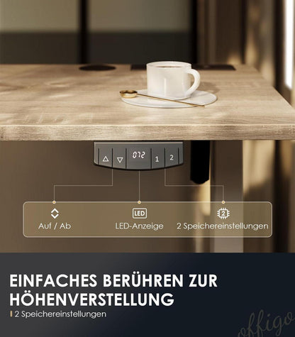 Höhenverstellbarer Schreibtisch 120cm elektrisch USB Standing Desk