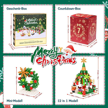 Adventskalender 2024 Weihnachts-Countdown-Bauspielset 618 Rentier Bausteine