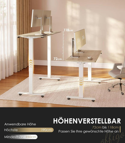 Elektrischer Schreibtisch USB Standing Desk Memory Funktion Beige