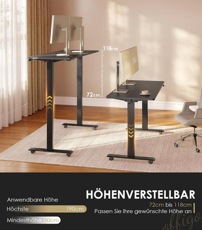 Höhenverstellbarer Schreibtisch Elektrisch mit USB Schwarz