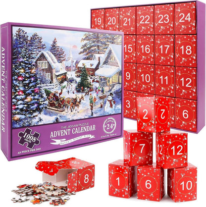 Adventskalender Weihnachtspuzzle Weihnachtsmann 24 Schachteln 1008