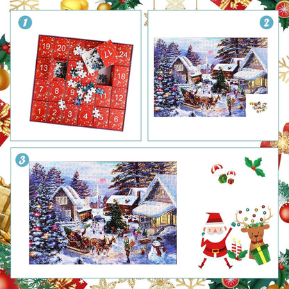 Adventskalender 2024 Weihnachtspuzzle 1008 Teile
