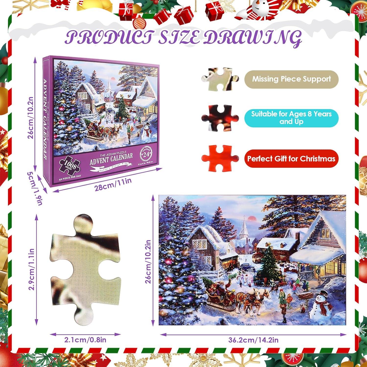 Adventskalender Weihnachtspuzzle Weihnachtsmann 24 Schachteln 1008