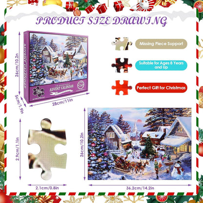 Adventskalender Weihnachtspuzzle Weihnachtsmann 24 Schachteln 1008