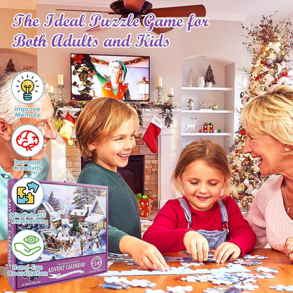 Adventskalender Weihnachtspuzzle 1008 Teile 24 Schachteln Countdown Kinder