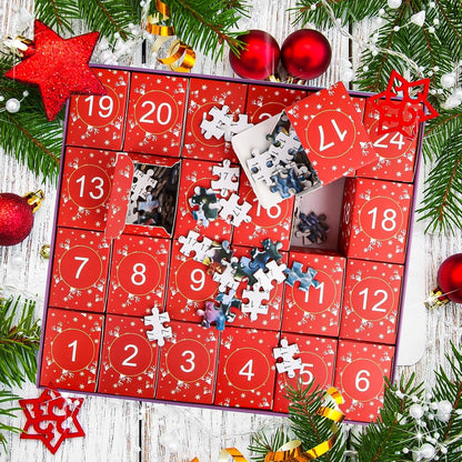 Adventskalender Weihnachtspuzzle 1008 Teile 24 Schachteln Countdown Kinder