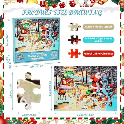 Adventskalender Puzzleset 2024 Weihnachtsmann Geschenke 1008