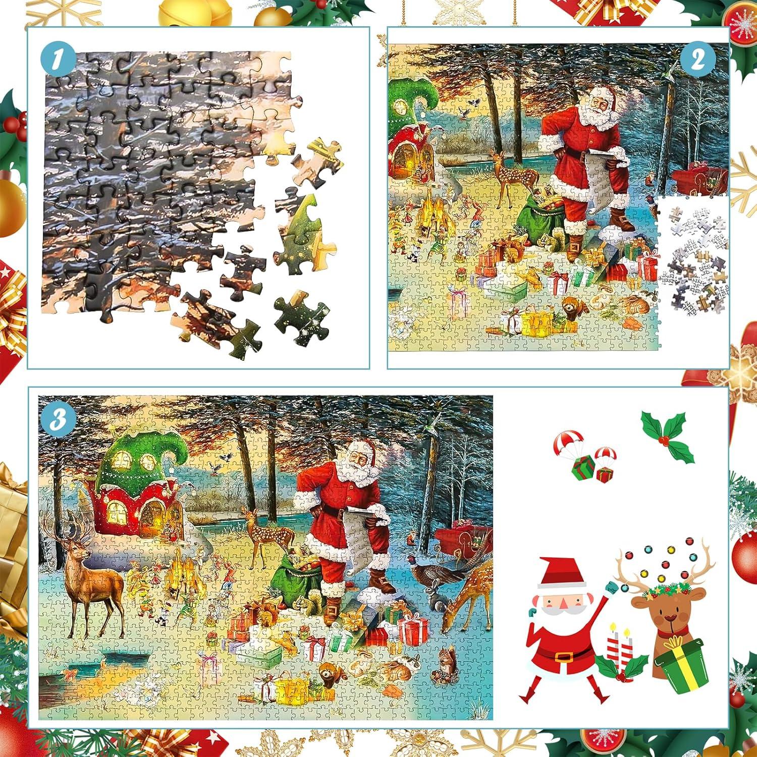 Adventskalender Puzzleset 2024 Weihnachtsmann Geschenke 1008
