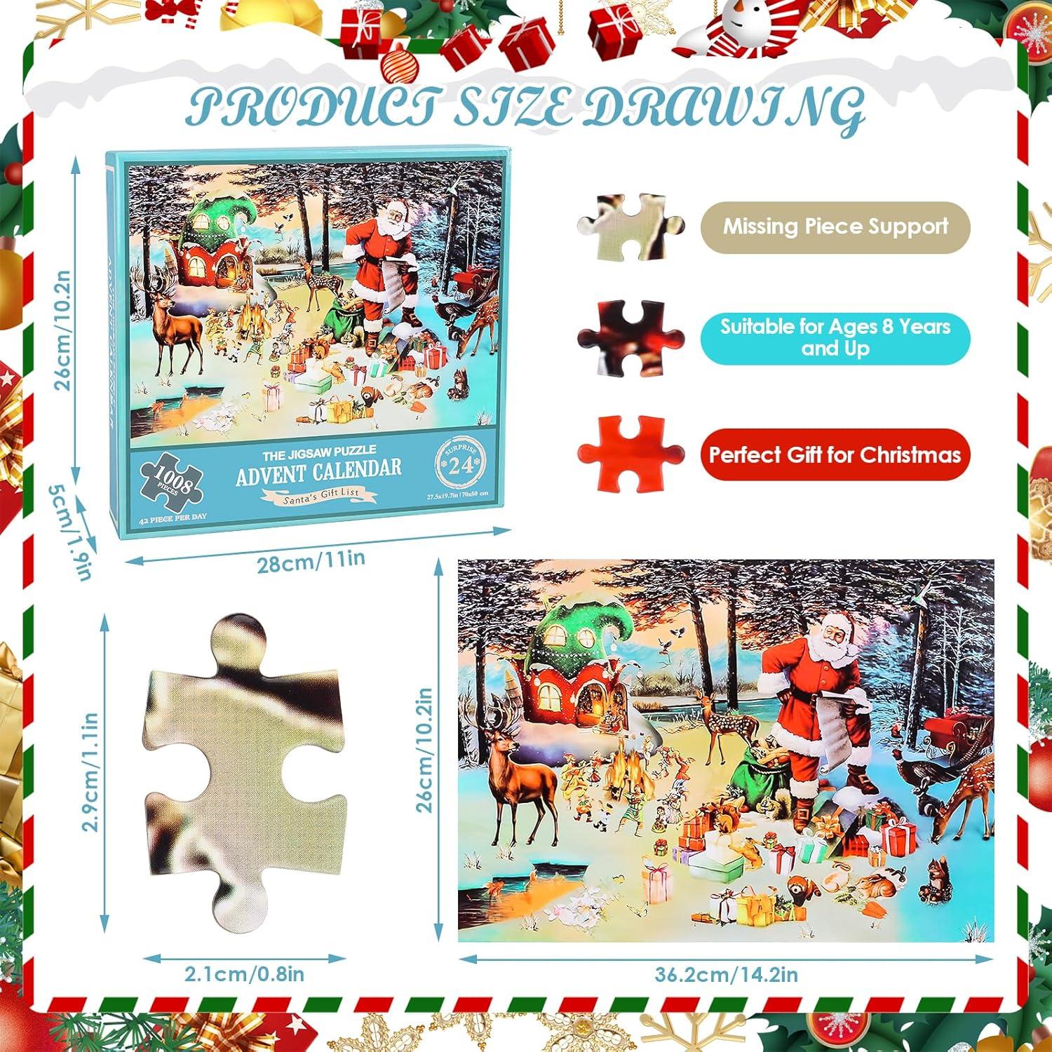 Adventskalender Weihnachtspuzzle 1008 Teile für Countdown