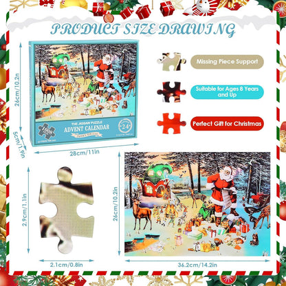 Adventskalender Weihnachtspuzzle 1008 Teile für Countdown