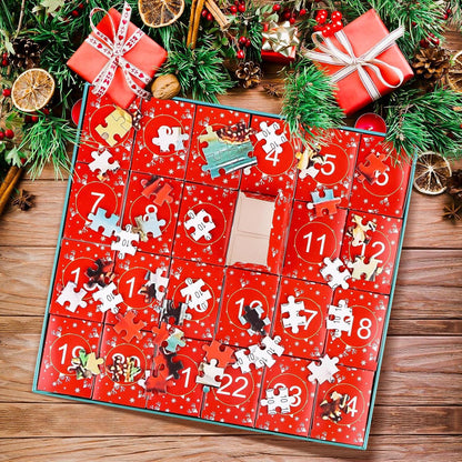 Adventskalender Weihnachtpuzzle 1008 Teile Santa Claus Weihnachtsgeschenke 24 Schachteln Kinder Erwachsene Blue