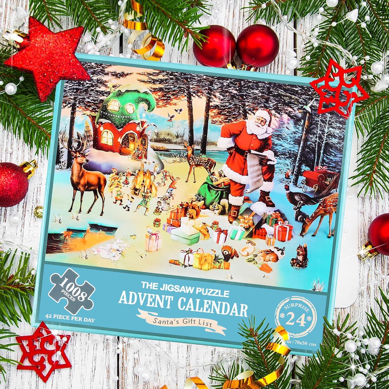 Adventskalender 2024 Weihnachtspuzzle 1008 Teile Weihnachtsmann Countdown