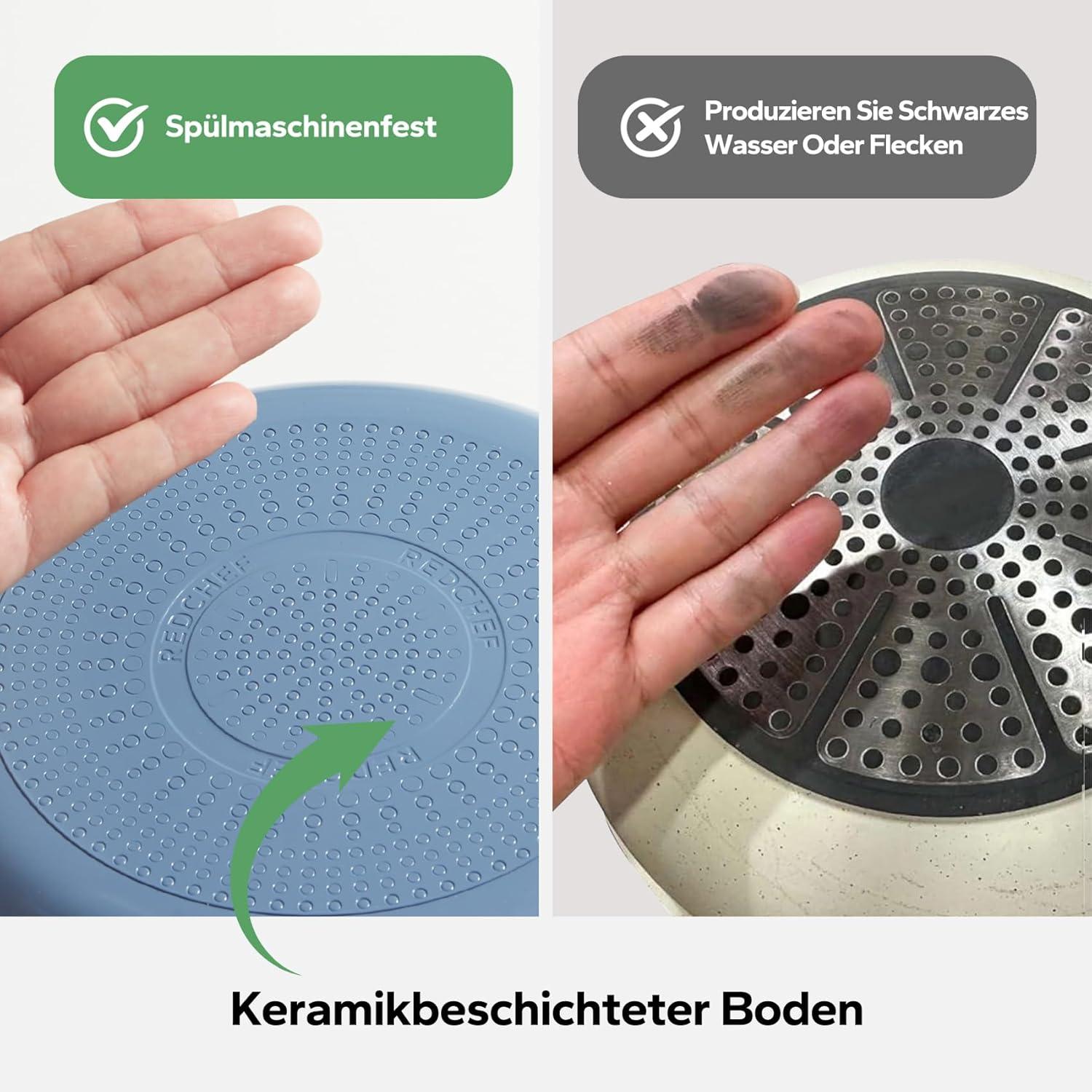 Antihaft Pfannenset Keramikbeschichtung 20/24/28cm Induktion Herd Backofen