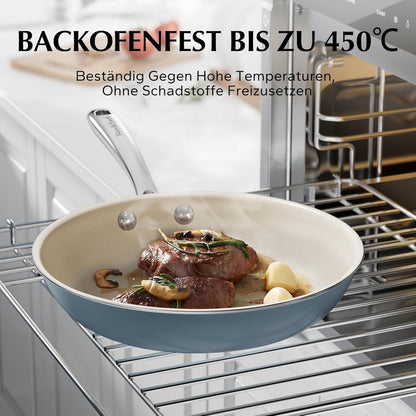 Antihaft Pfannenset Keramikbeschichtung 20/24/28cm Induktion Herd Backofen