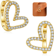 Herz Creolen Silber 925 Zirkonia Ohrringe Rosegold Schmuck
