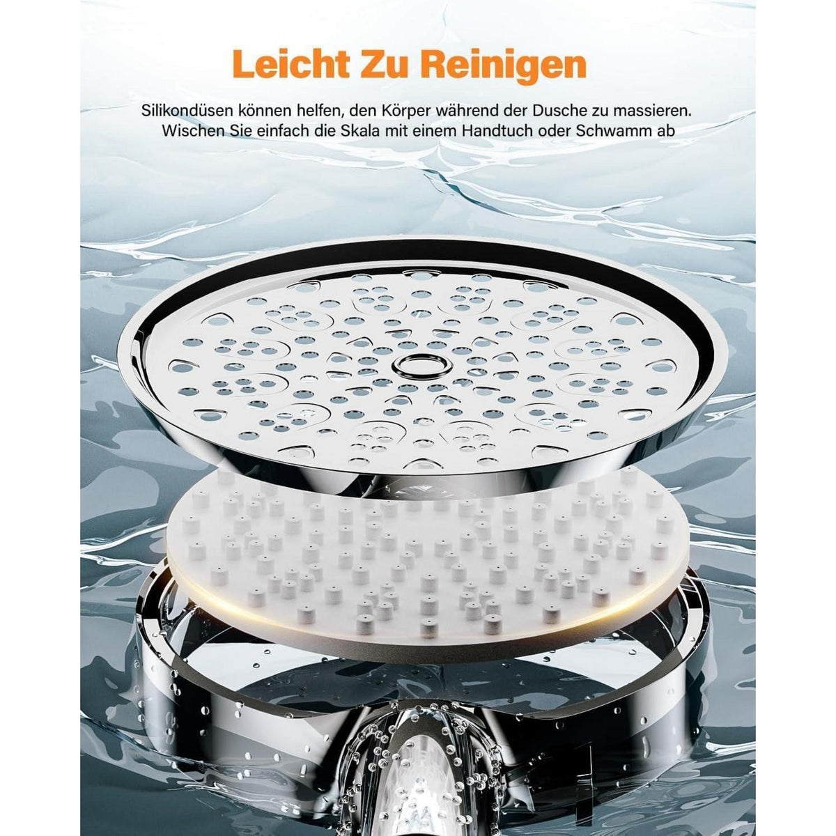 Duschkopf mit Filter & Hochdruck – 6 Modi, Wassersparend