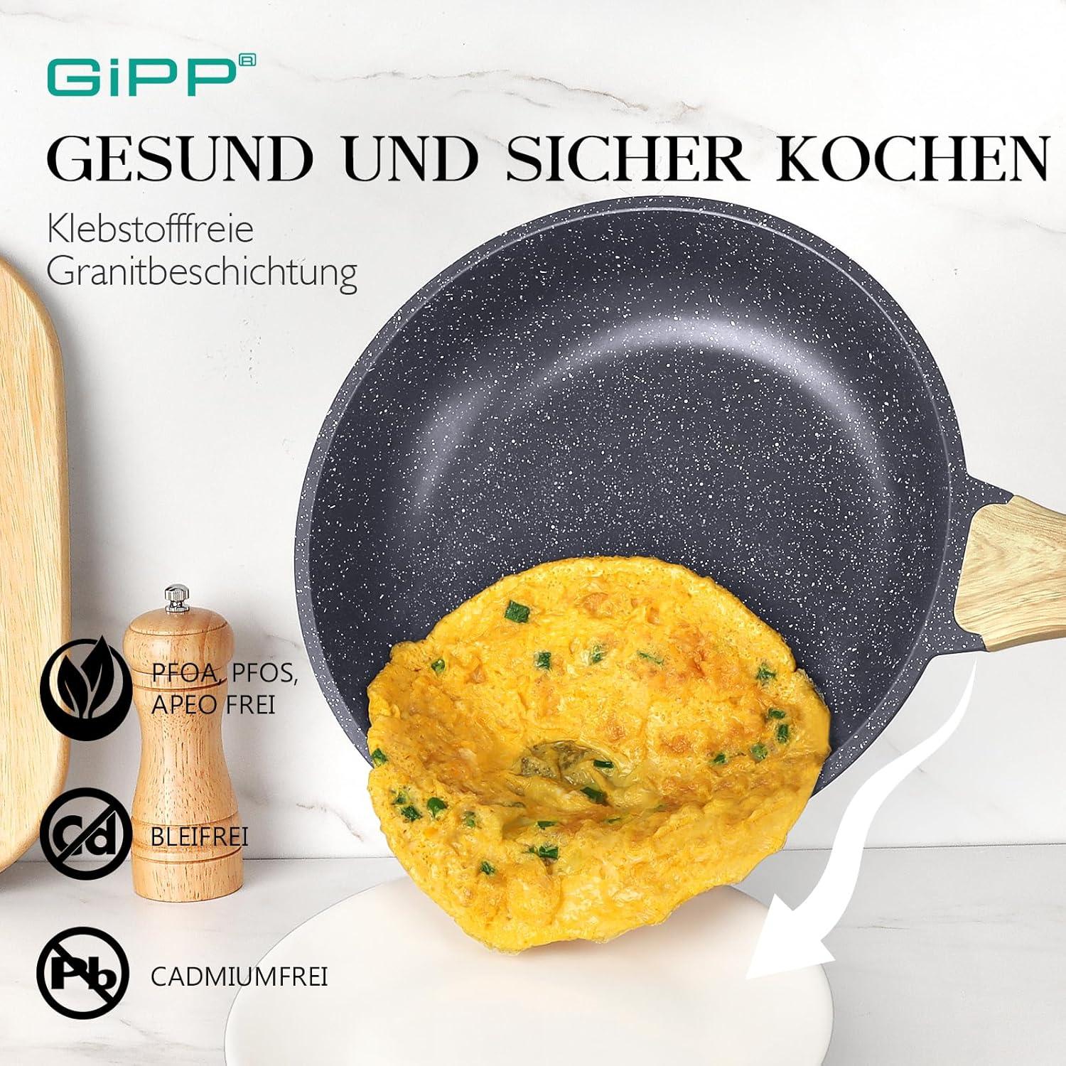 21-teiliges Granit Antihaft Pfannen- und Töpfe-Set für Induktion