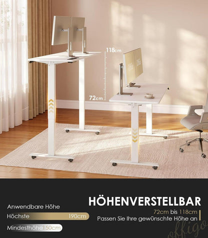 Höhenverstellbarer Schreibtisch mit USB, 120cm, Memory-Funktion