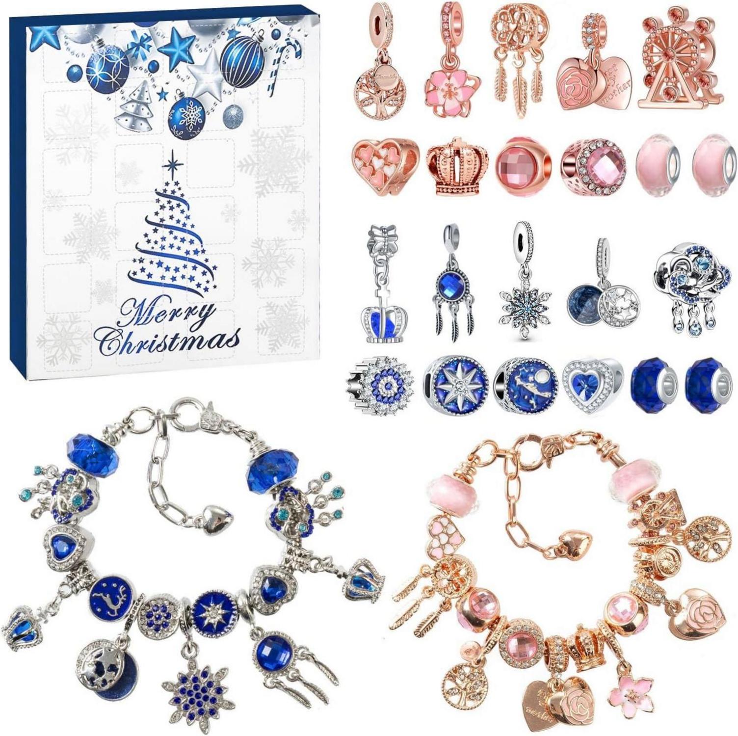 Adventskalender 2024 Mädchen DIY-Schmuck Charms Armband Set