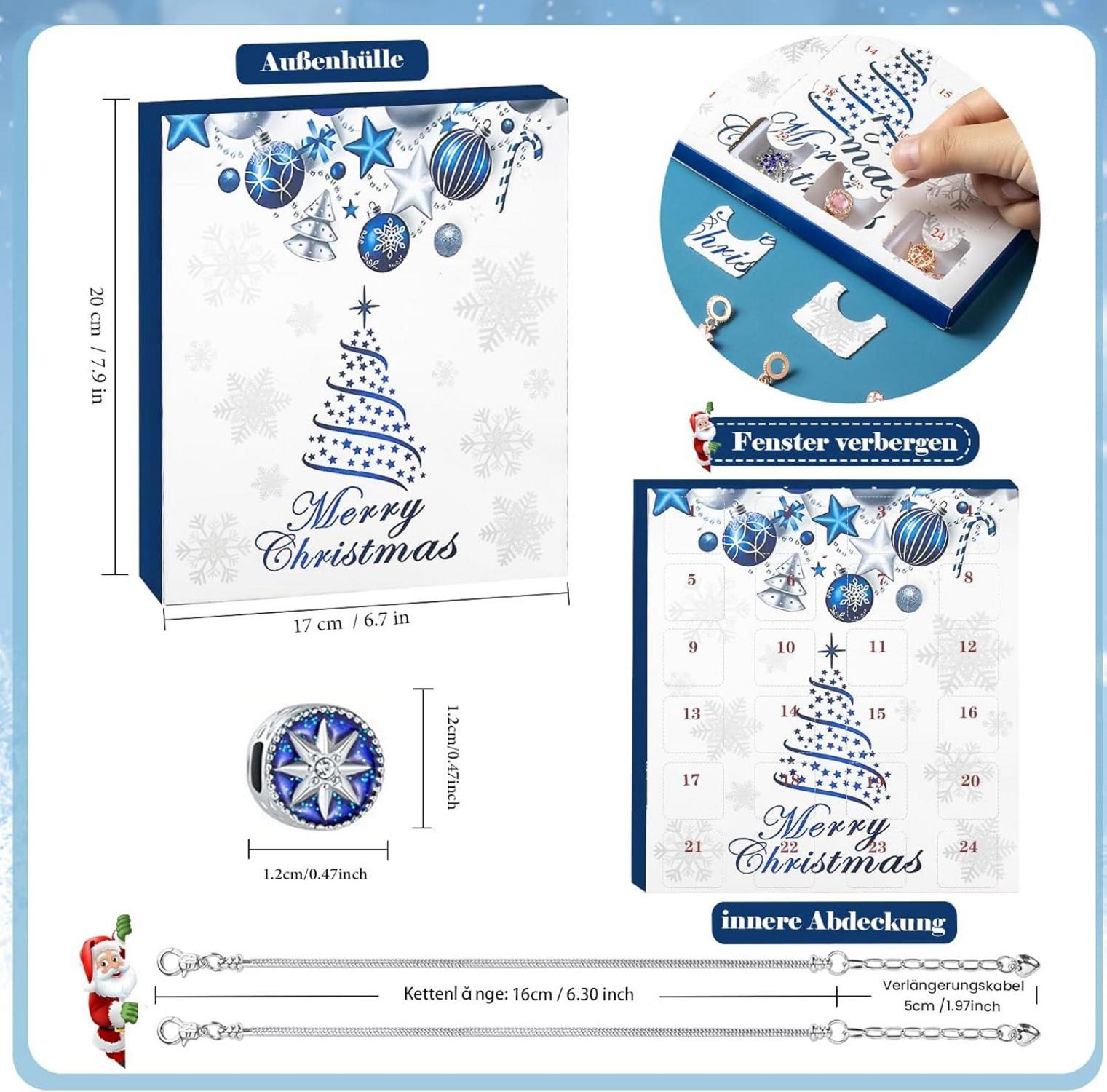 Adventskalender 2024 Mädchen DIY-Schmuck Charms Armband Set
