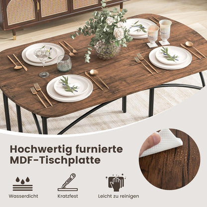 Esstisch Set 3-teilig mit Bänken – Rustikales Braun