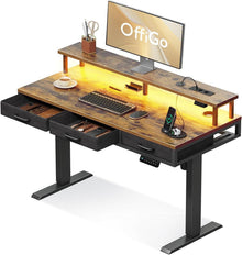 Elektrischer Schreibtisch 120cm mit Schubladen und Monitorständer