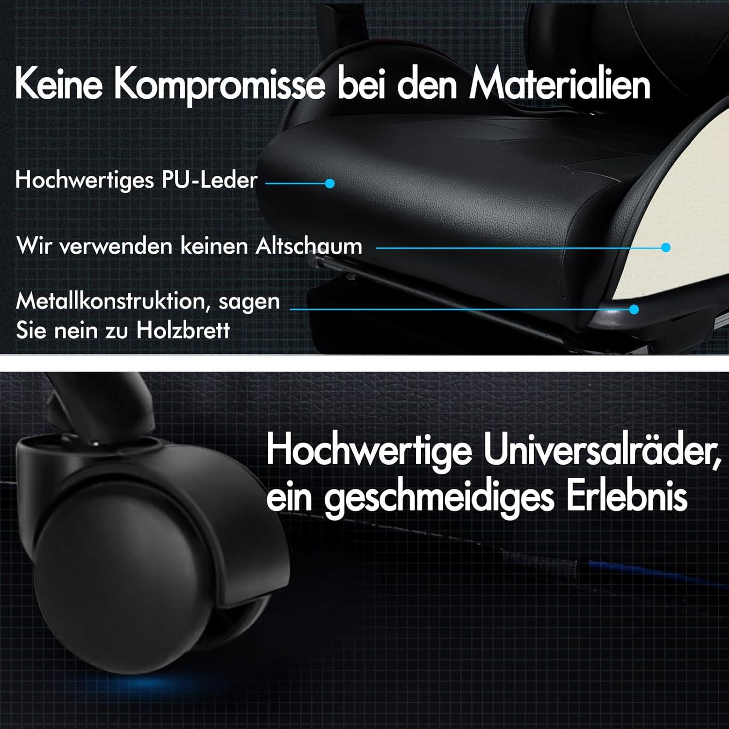 Videospielstuhl ergonomisch Bürostuhl Massage-Rennstuhl einziehbare