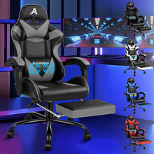 Ergonomischer Massage-Gaming-Stuhl mit Fußstütze grau 180kg