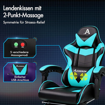 Ergonomischer Gaming-Stuhl mit Massagefunktion und