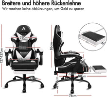 Videospielstuhl ergonomisch Massage Gaming Stuhl Fußstütze