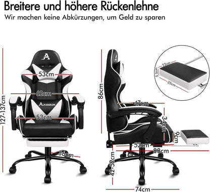 Videospielstuhl ergonomisch Massage Gaming Stuhl Fußstütze