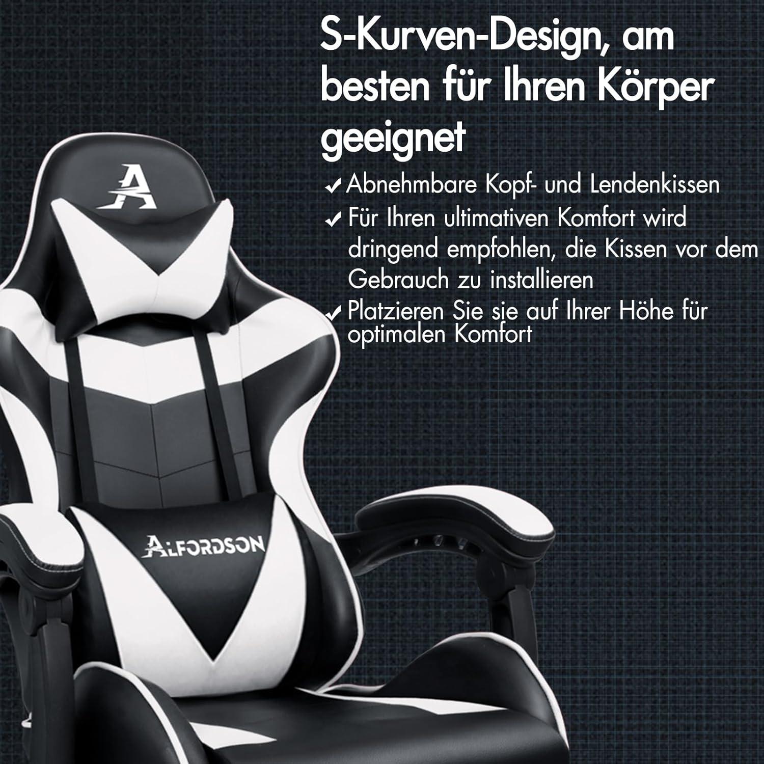 Ergonomischer Gaming-Stuhl Massage Rennstuhl 180 kg