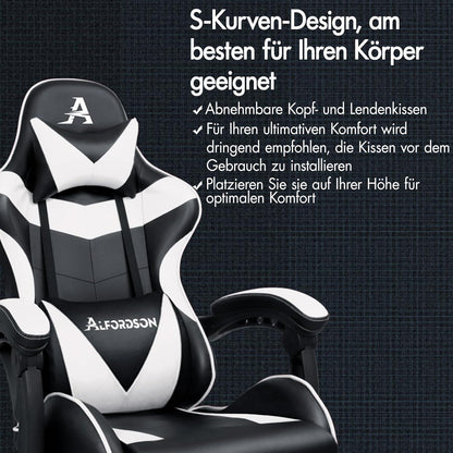 Ergonomischer Gaming-Stuhl Massage Rennstuhl 180 kg