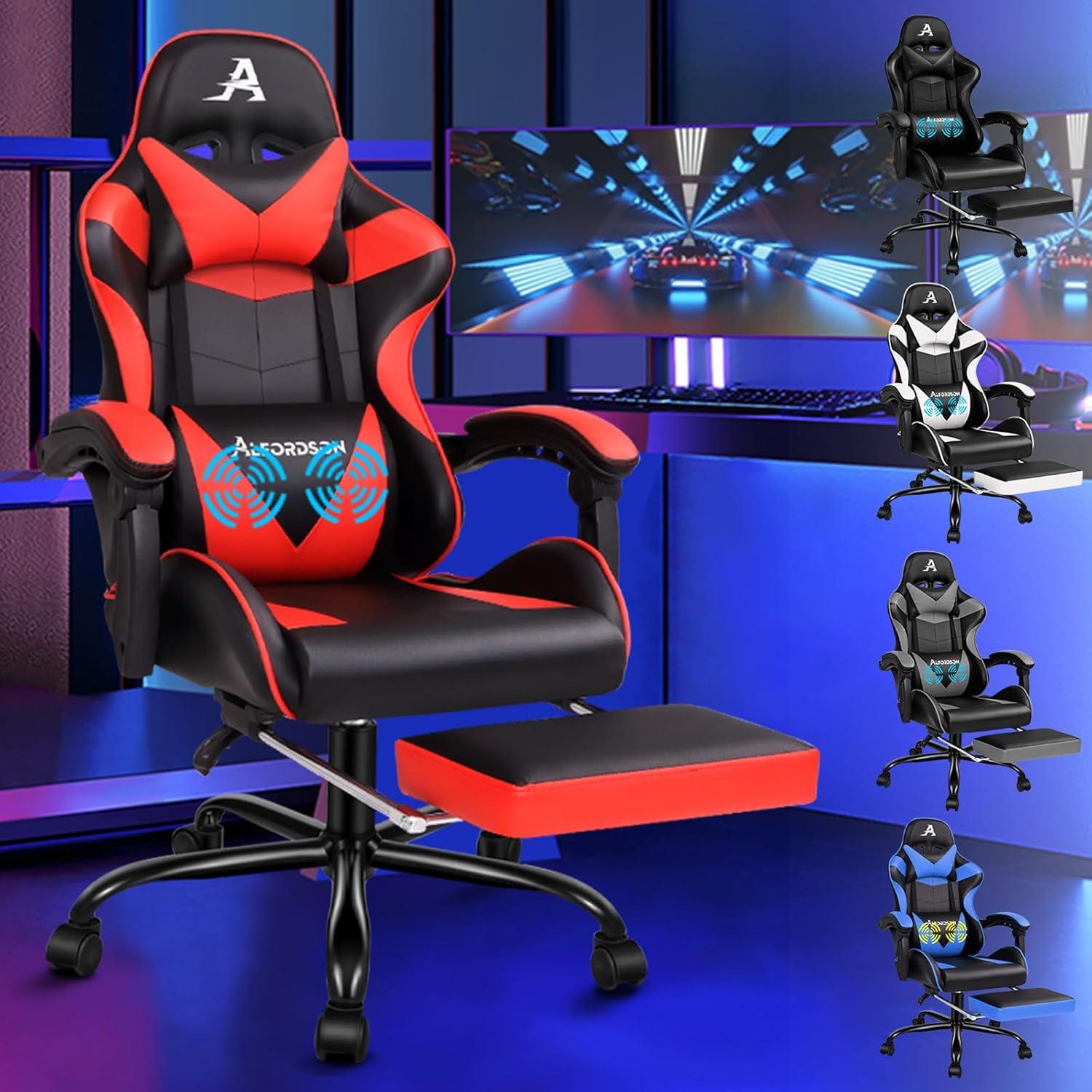 Ergonomischer Massage Gaming Stuhl Bürostuhl Videospielstuhl Rot