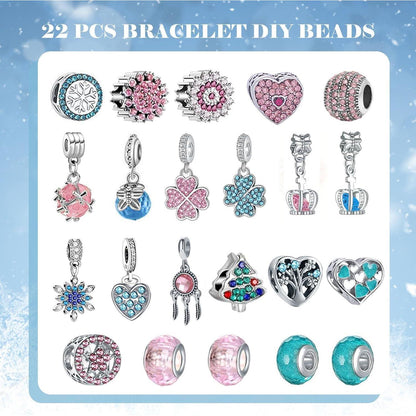 Adventskalender Mädchen 2024 Schmuck DIY-Charms Armband Set