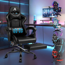 Massage Gaming Stuhl 150° Neigung PU-Leder Fußstütze höhenverstellbar
