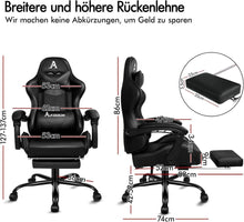 ALFORDSON Massage-Gaming-Stuhl PU-Leder Fußstütze
