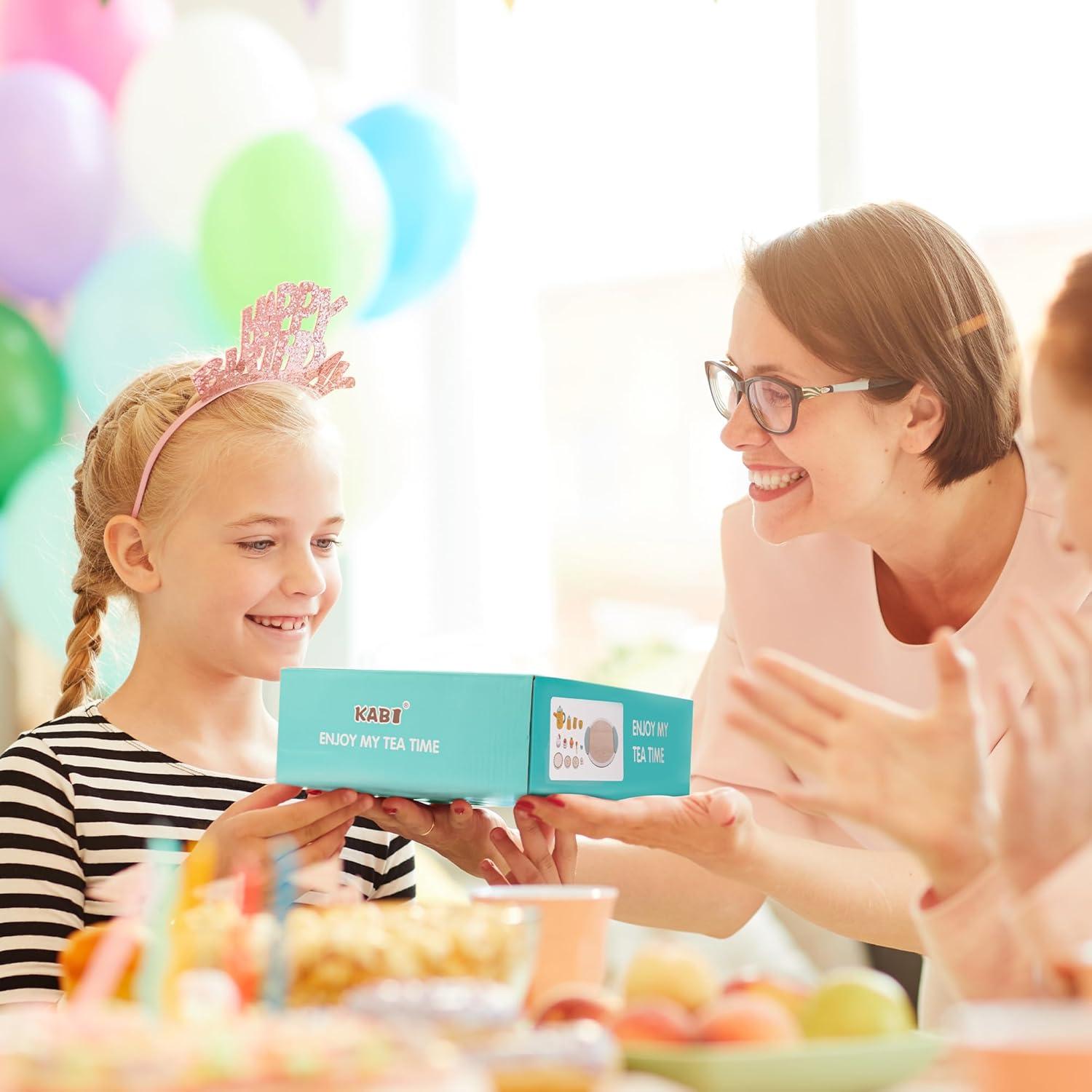Holz Teeservice Kinderküche Zubehör Teeparty Rollenspiel 3+ Jahren