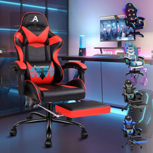 Massage-Gaming-Stuhl mit Neigung und Fußstütze, ergonomischer
