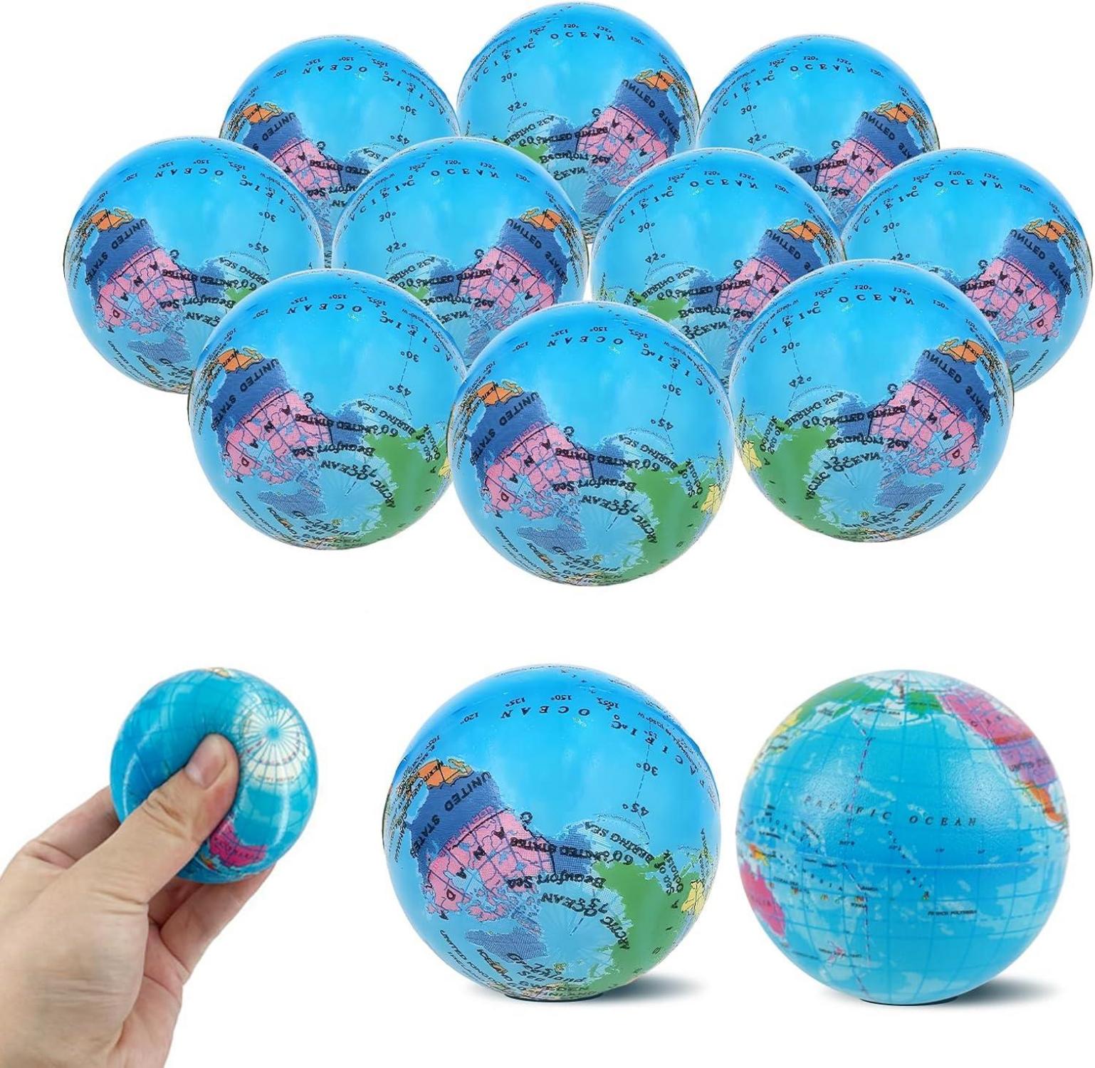 Antistressball Weltkugel 12 Stück 6CM Mini Globus Squeeze Bälle