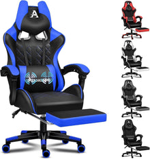 Bequemer Gaming-Bürostuhl mit Fußstütze und Neigungsverstellung
