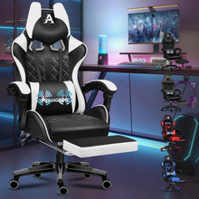 Premium Gaming Stuhl mit Fußstütze und Lordosenstütze