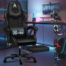 Premium-Gaming-Stuhl mit Fußstütze und Lordosenstütze, ergonomisches